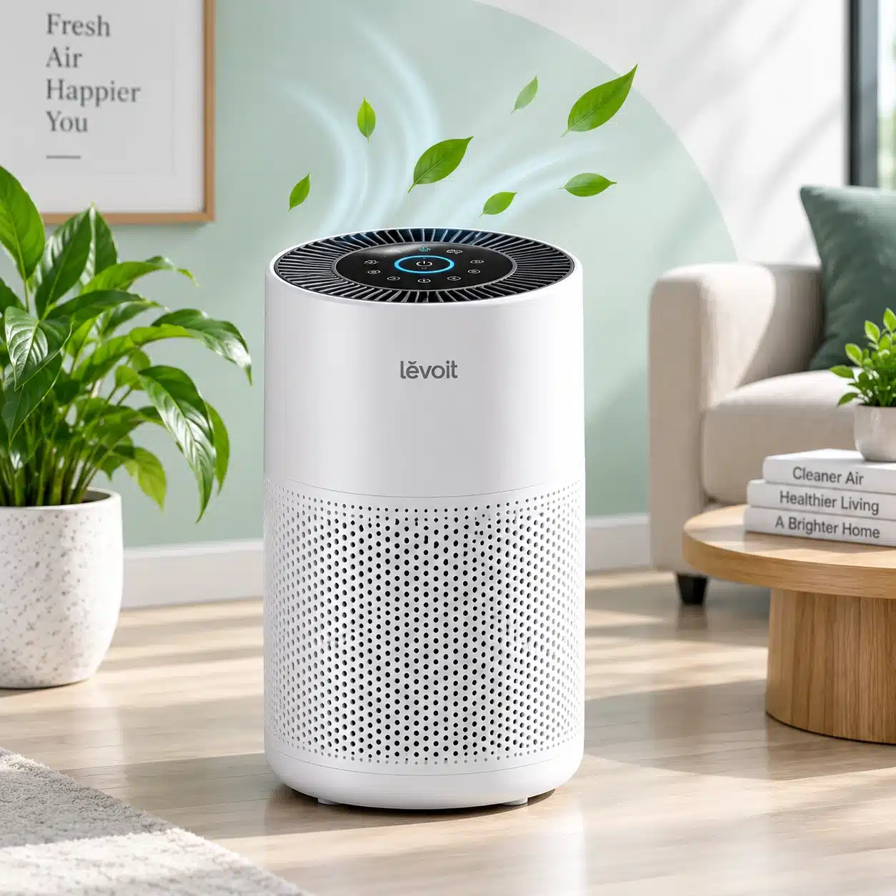 Air purifier in a clean modern room
