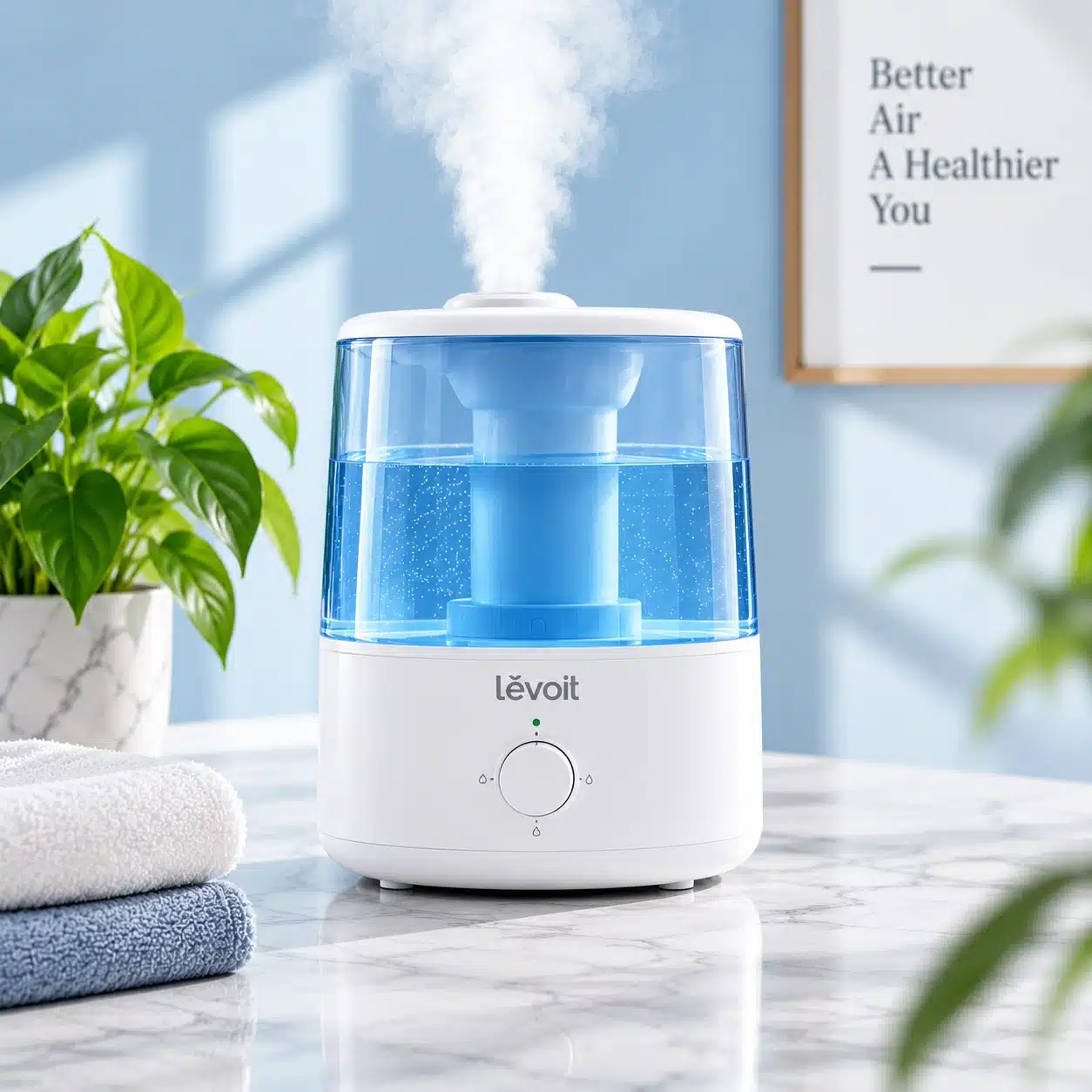 Cool mist humidifier on a table